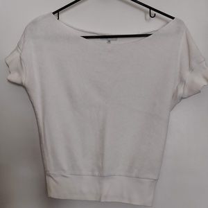 Vince Terry off shoulder white crop top
